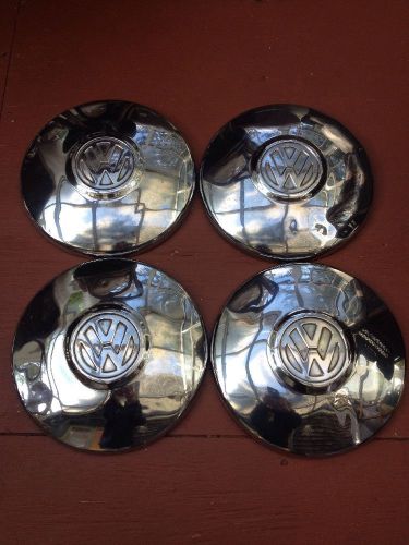 4 vintage oem vw volkswagon hub caps bus bug chrome  hub 10&#034; center wheel cover