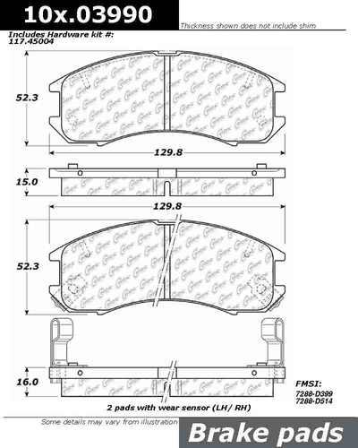 Centric 105.03990 brake pad or shoe, front