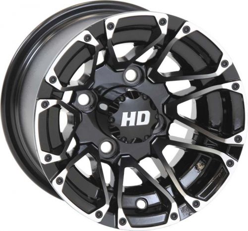 Sti hd3 machined/black golf cart wheel 10x7 (4/4) - (3+4) [10hd304]