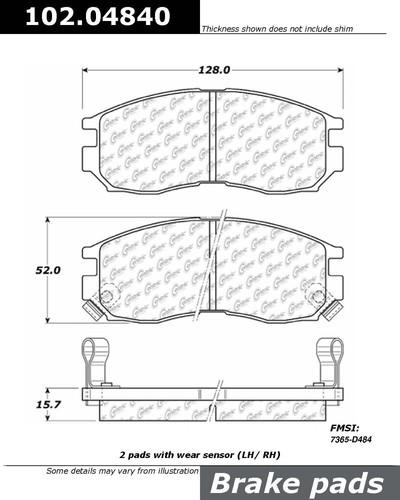 Centric 102.04840 brake pad or shoe, front-standard metallic brake pad