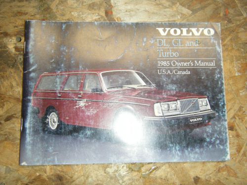 1985 volvo dl gl  turbo original factory owners manual operators book