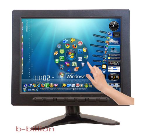 8&#034; car pc color led display vga bnc rca av pos touch screen tft lcd monitor ua