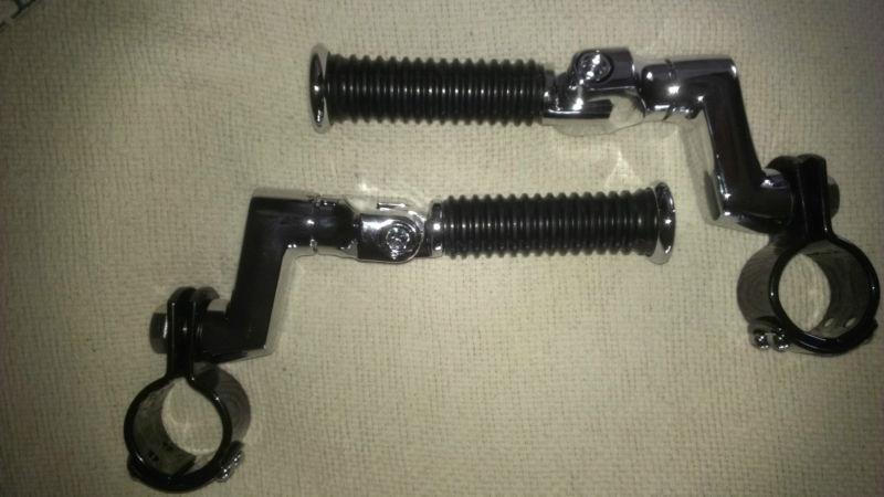  motorcycle highway pegs with offset mounts and  1-1/2" frame clamps