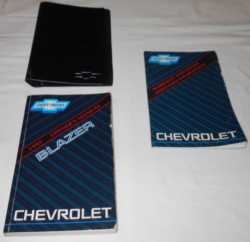 1995 chevrolet blazer owner&#039;s manual 3/pc.set &amp; black chevrolet factory case