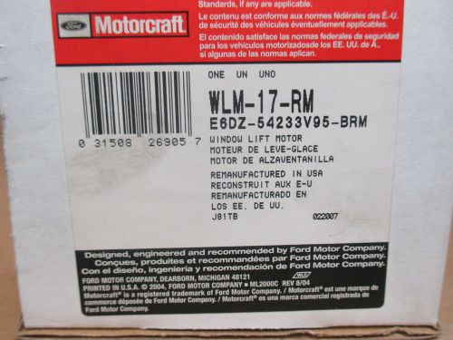 Reman oem window lift motor wlm-17-rm (rear left) various 86-95 ford mercury