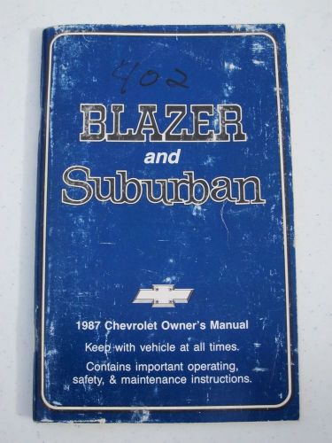 1987 blazer and suburban owners manual