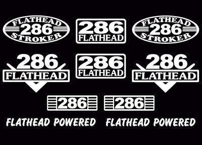 10 decal set 286 ci v8 powered engine stickers emblems flathead vinyl decals