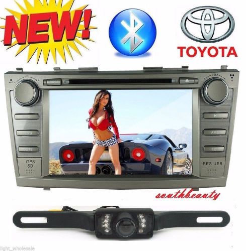 2 din 8&#034; motorized car cd dvd player gps navigation bt tv  for toyota camry +cam