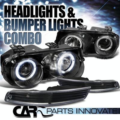 1994-1997 acura integra black halo projector headlights+bumper lamps