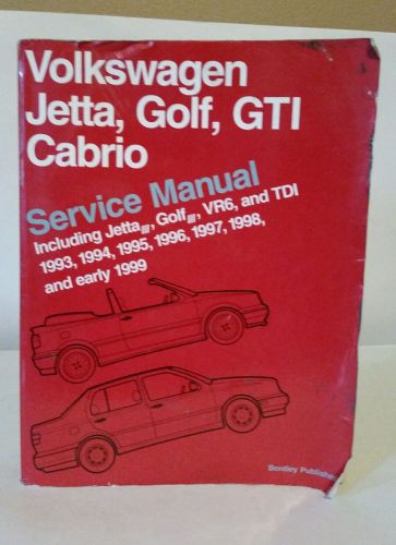 Volkswagen vw jetta golf gti cabrio service manual 1993 to early 1999 bentley