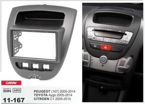 Carav 11-167 2din car radio dash kit panel citroen c1, toyota aygo 2005-2014