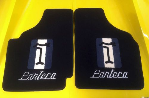 Detomaso pantera gt5 and gt5-s plush floor mats with word and logo 80-90