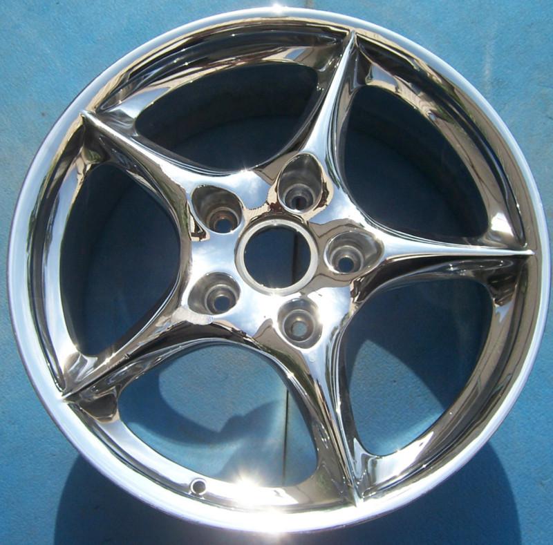 02 03 04 05 porsche 911 18" x 8" factory chrome wheel rim front carrera 67304