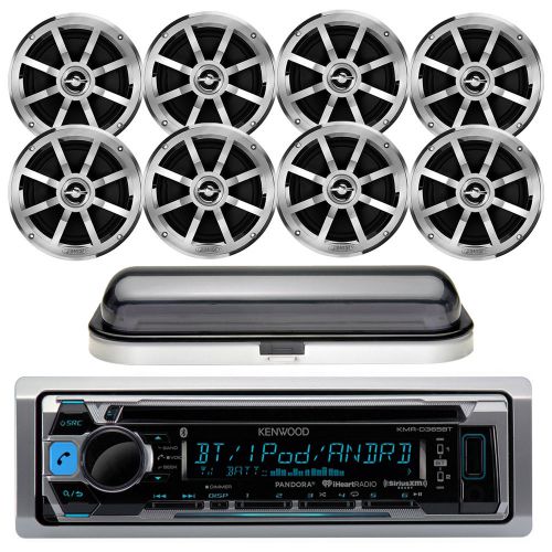 Kmrd365bt bluetooth marine cd radio, 6.5&#034;  marine jensen speakers, radio cover