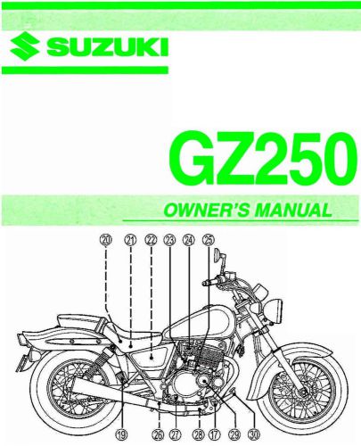 2003 suzuki gz250 motorcycle owners manual -gz 250 -suzuki gz250