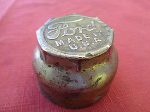 Antique 1915 - 1920 ford model t or a  axel cap hub cap brass threaded - used