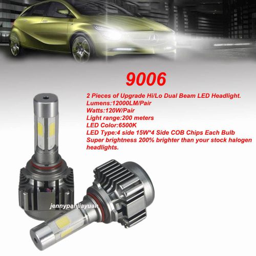 120w 12000lm all in one led 9006 headlight kit high beam 6000k white high power