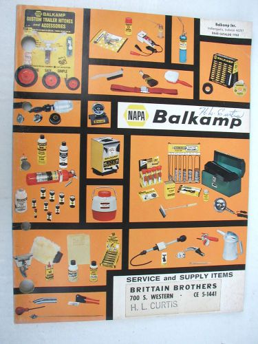 Vintage original store 1968 napa balkamp service &amp; supply items catalog # ba68