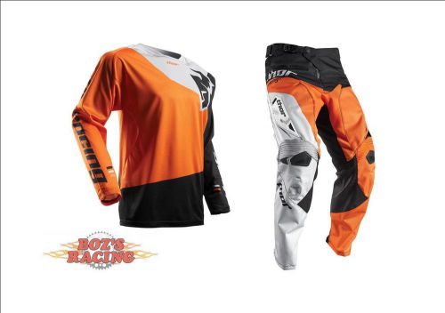 2017 thor racing fuse pinin orange, black, grey jersey &amp; pant combo sx mx bmx