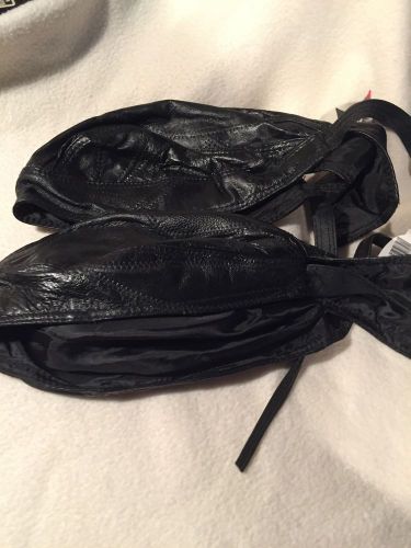 Leather motorcycle cap, du-rag, skull cover, black, new with tags, lot of 2 two