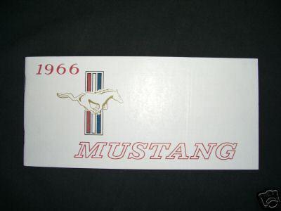 1966 mustang owners manual