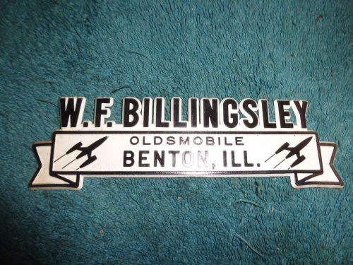 50&#039;s oldsmobile dealership tag / emblem benton illinois 59 58 57 56 55 51 61 62+