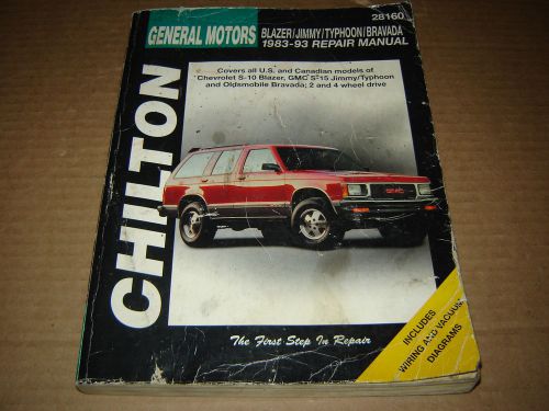 1983-93 chevrolet blazer jimmy typhoon bravada shop service repair manual 2 &amp; 4d