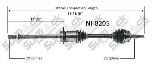 New cv axle shaft fits 2003-2007 nissan murano  surtrack perf axles (was wonh cv