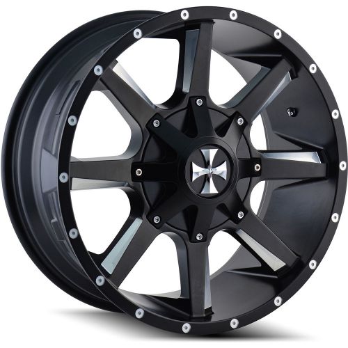20x9 black busted 8x180 +0 wheels open country rt 33x12.50r20lt tires