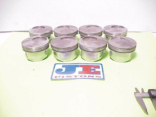 8 je forged sb2.2 chevy flatop pistons 4.135&#034; bore 1.100&#034; ch 927 late model p3