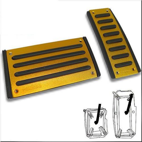 Car automatic transmission pedals aluminum gold 2 pieces