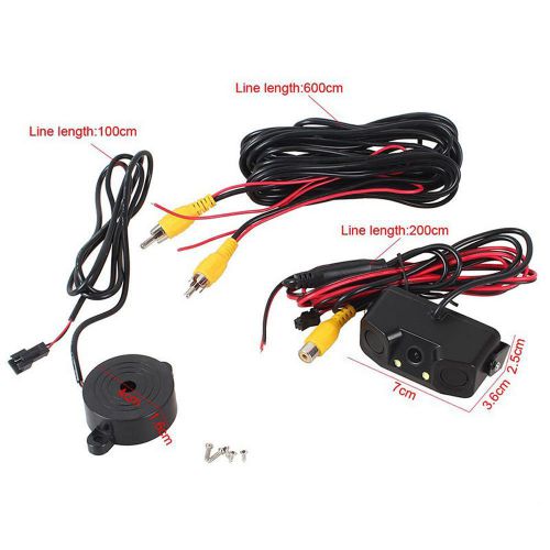 Universal 3in1 car parking reversing radar sensor rear view backup 170°camera p