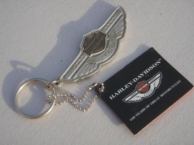 Harley 100th anniversary metal key chain  new