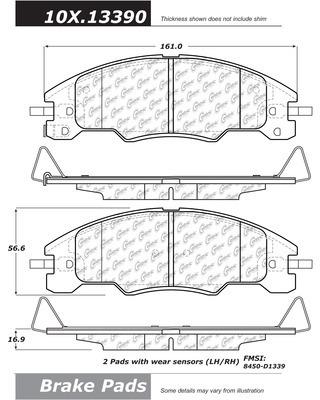 Centric 105.13390 brake pad or shoe, front