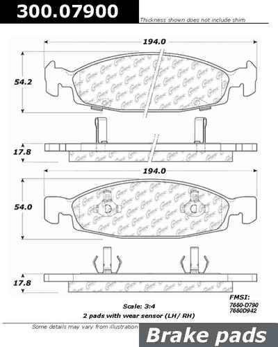 Centric 300.07900 brake pad or shoe, front-premium semi-met pads w/shims