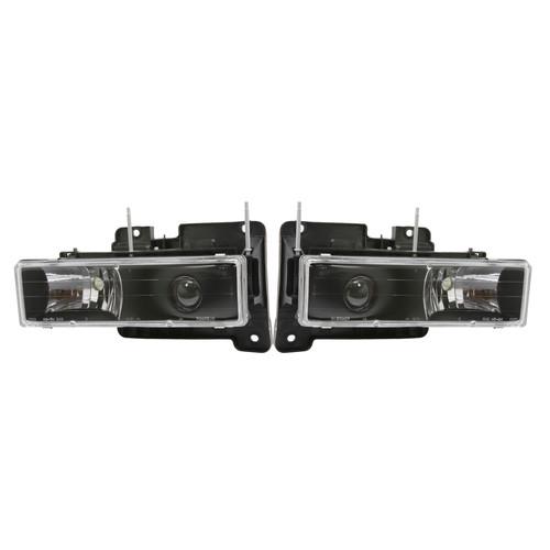 Apc projector head lights black for gm c/k yukon tahoe 403660hlb