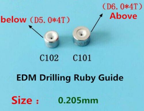 2x c101 c102 for charmilles edm drilling wire cut guide ruby d5*4t d6*4t 0.205mm