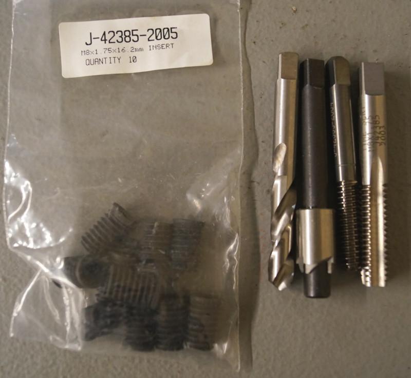 Gm m8x1.75 thread repair tools from kent-moore j-42385 lh-22803