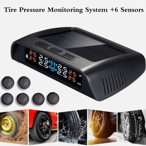 Car tpms tire pressure lcd display auto alarms wireless external sensors tpms