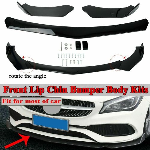 Gloss black 78.7&#034; side skirt kit + front bumper lip spoiler for kia koup stinger