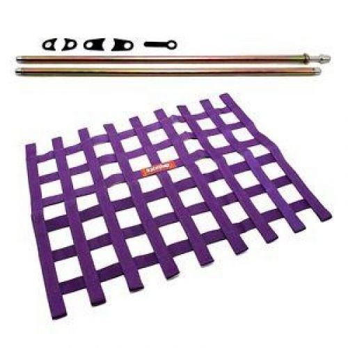 Racequip purple window net and mounting install kit non sfi circle track racing