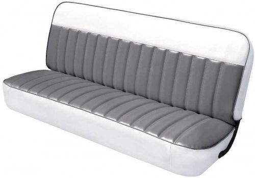 1960-66 gm pickup - two-tone pleated vinyl bench seat upholstery - charcoal