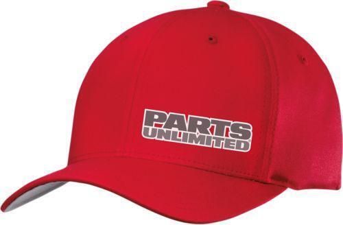 Throttle threads pu curved bill hat red small/medium