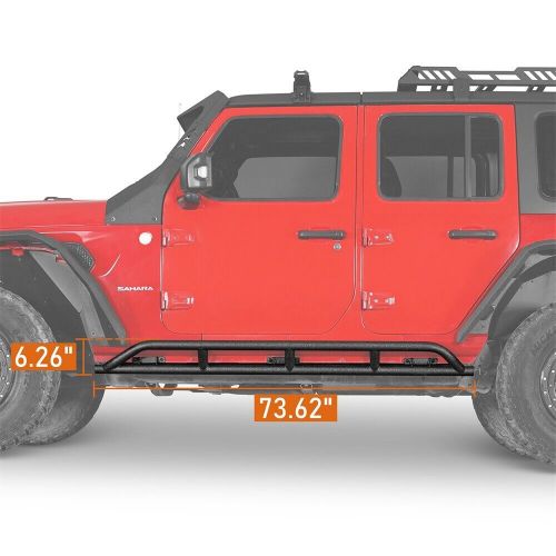 Fit jeep wrangler 2018-2024 jl 4-door steel tubular side slider guards steel