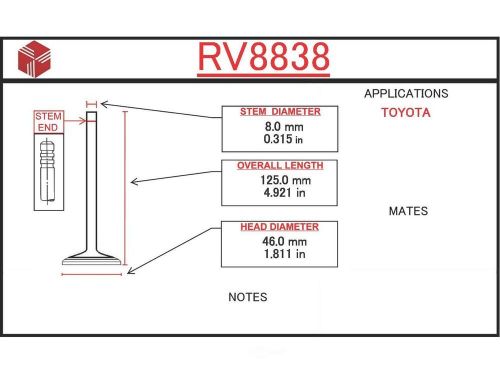 Engine intake valve fits 1975-1992 toyota land cruiser  itm