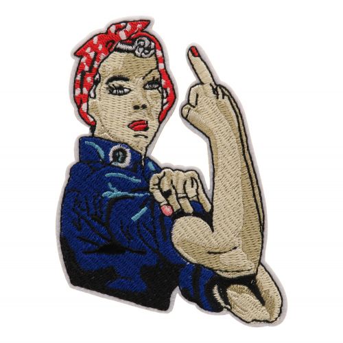 Patch patch woman with middle finger biker patch humor punk patch-