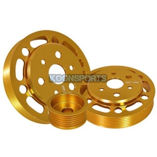 Brz frs aluminum engine alternator crank water pump pulley wheel racing set gold