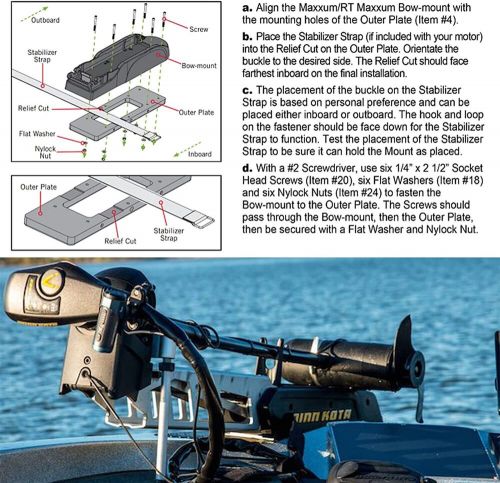 For minn kota 1854023 mka-23 composite quick release bracket for ultrex maxxum