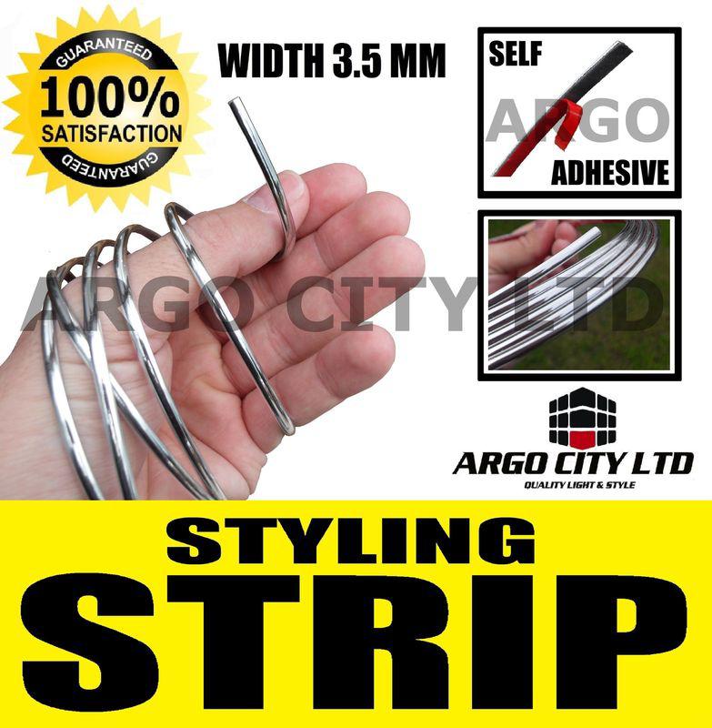 Chrome styling strip trim car van 3.5mm x 3.65m