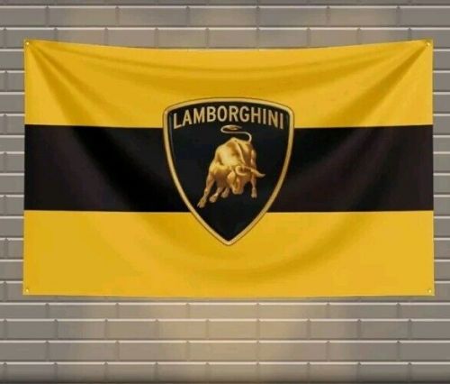 Lamborghini workshop/mancave advertising fan flag/banner